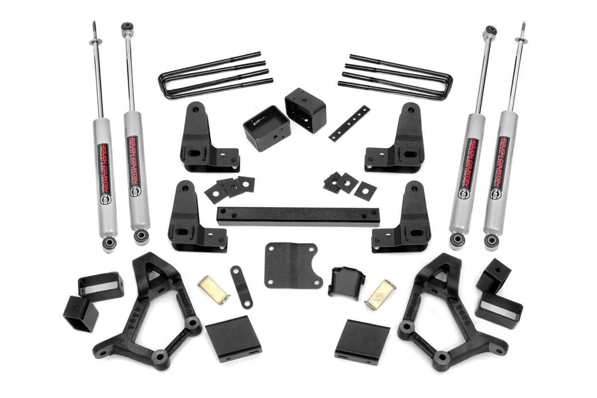 Toyota Pickup Suspension Lift Kit - Front + Rear - Rough Country - 4-5 Inch Lift, N3 Shocks - '86-'95